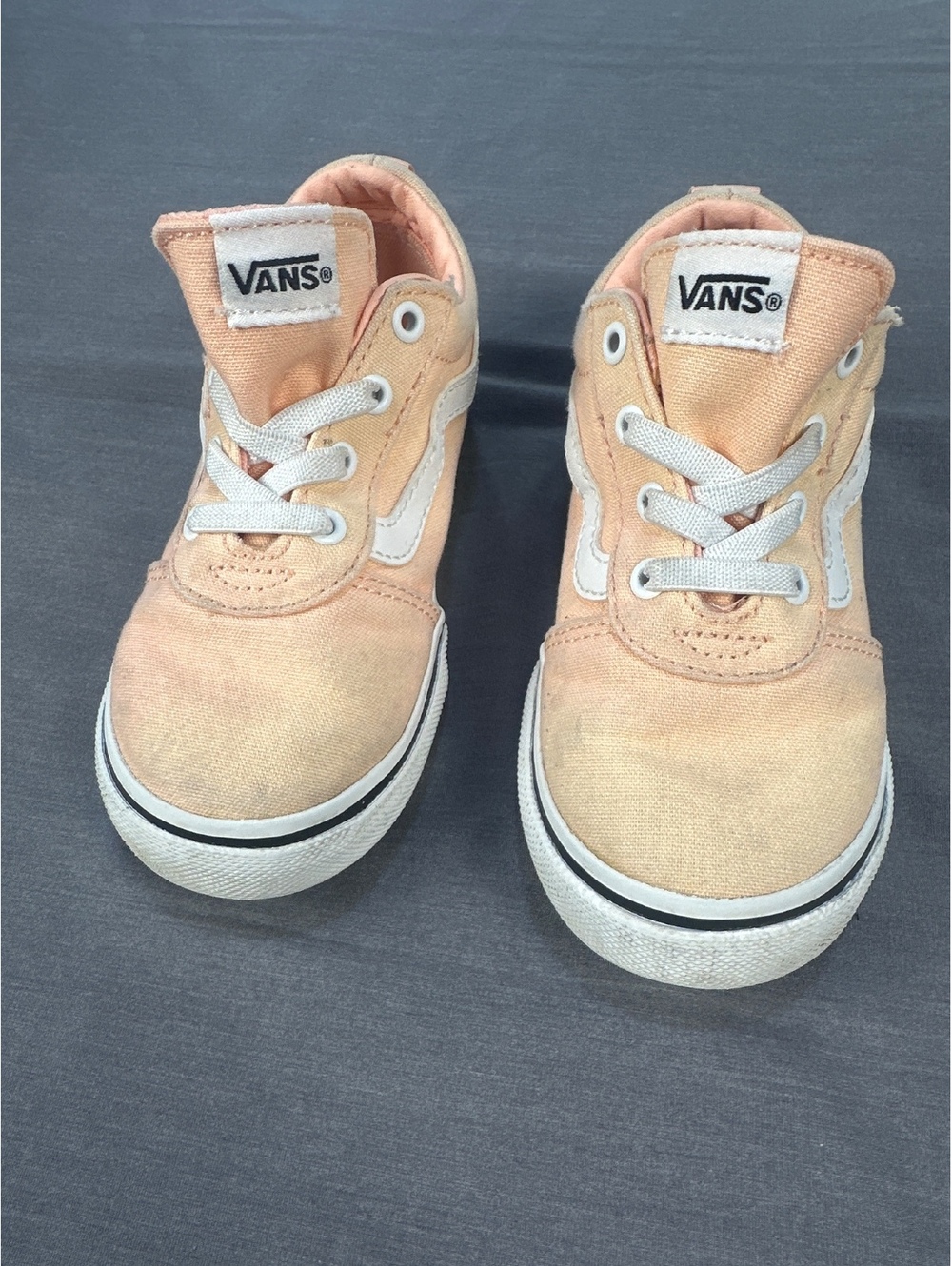 Vans Toddler Shoes 9 Peach Canvas Lace-Up
